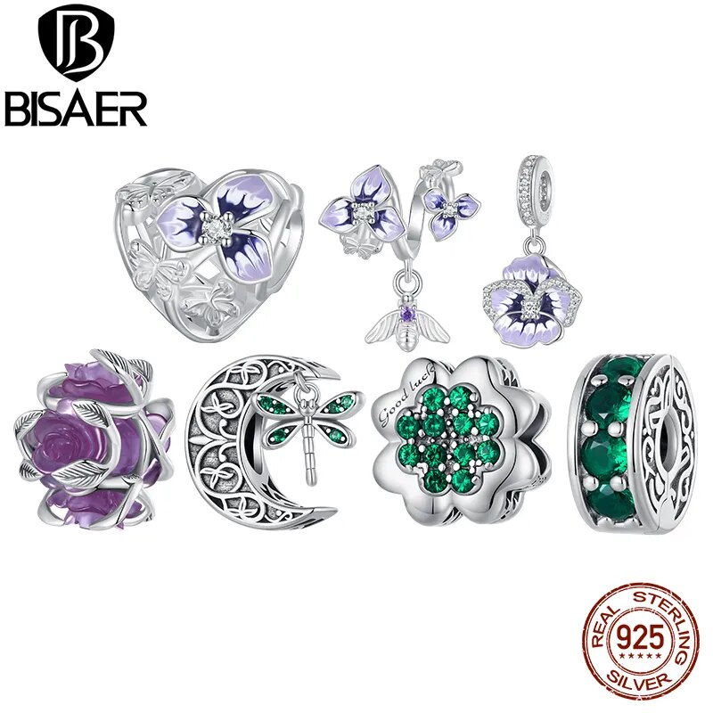 “Blooming Luck: Sterling Silver Color-Changing Flower Charm Bead”