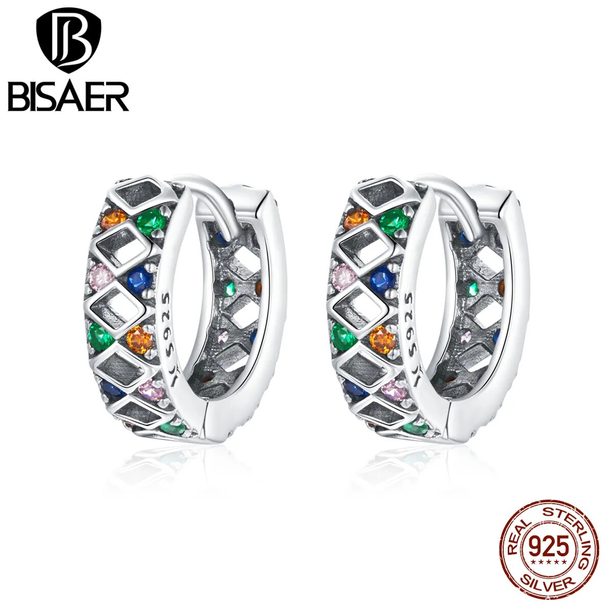 Sterling Silver Rainbow Clip Earrings: Elegant and Trendy Style for Women