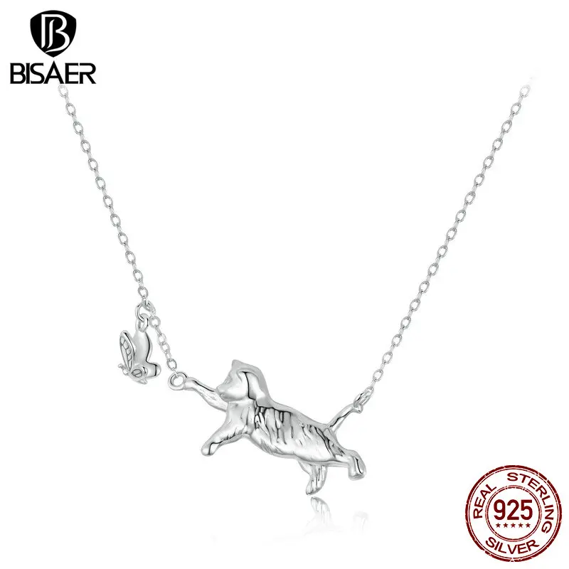 Cat & Butterfly Necklace: Silver, Zircon Chain, Platinum-Plated, Woman’s Party