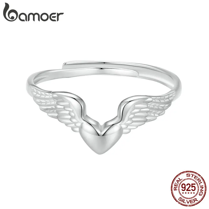 Silver Feather Angel Wings Adjustable Thumb Ring: Sympathy Memory Jewelry