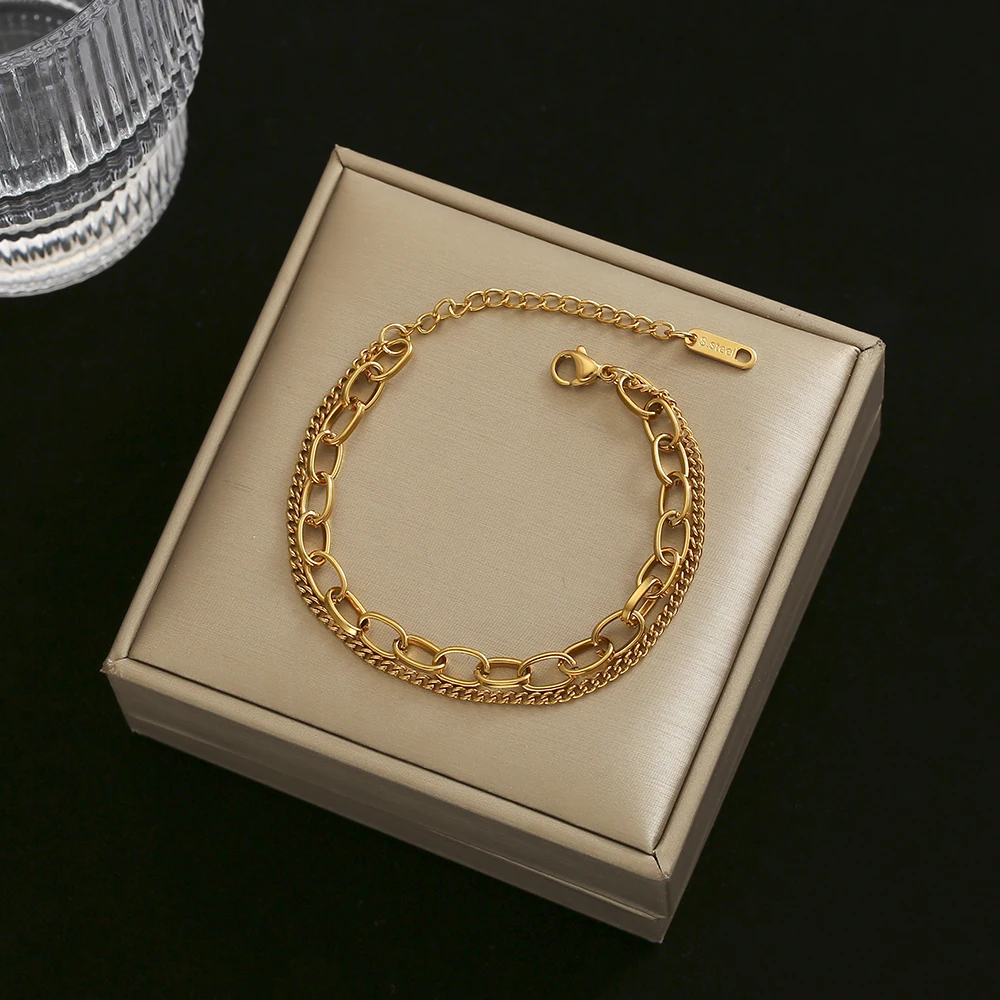 2022 Gold Color Stainless Steel Chain Bracelet